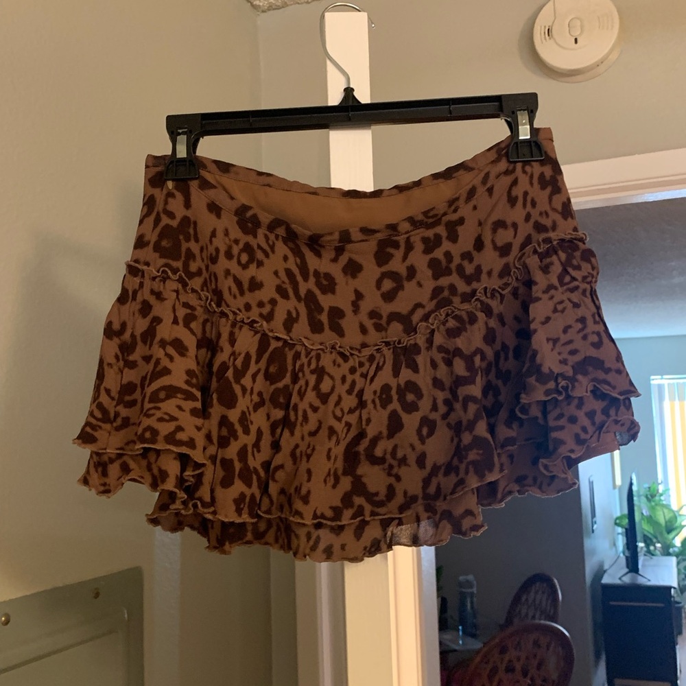 Reformation Leopard Print Brown Skirt